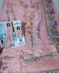 ORCHIRD PINK COLOUR, GOLDEN BEADS SPECTACULAR EMBROIDERED PATCHES AND READY TO WEAR DUPATTA