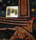 EXCEPTIONAL RICH BLACK + LACOSTE GREEN COLOUR LAWN CHUNARI WITH ORGANZA EMBROIDERY PATCHES AND EMBROIDERED READY TO WEAR DUPATTA